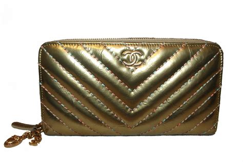 woc chanel gold|Chanel zipped wallet.